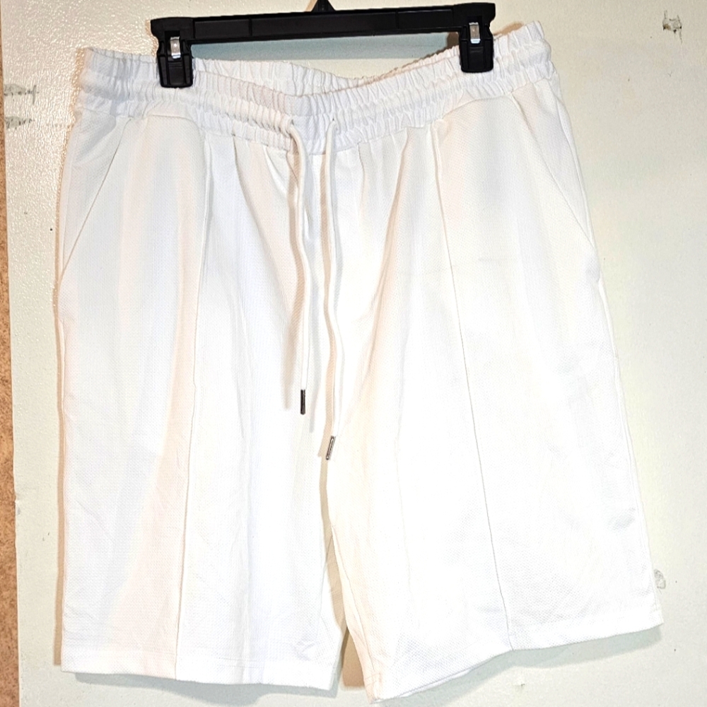 Coofandy Men's White Shorts L